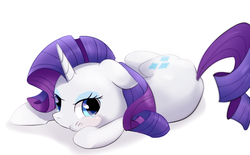 Size: 600x372 | Tagged: safe, artist:youhoujou, rarity, pony, unicorn, g4, crying, ears back, female, looking at you, pouting, solo