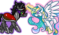 Size: 2000x1200 | Tagged: safe, artist:sugaropolis, king sombra, princess celestia, g4