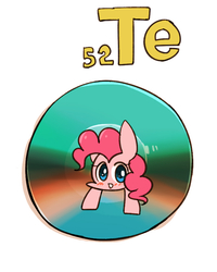 Size: 800x1000 | Tagged: safe, artist:joycall6, part of a set, pinkie pie, series:joycall6's periodic table, g4, blushing, cd, chemistry, female, periodic table, solo, tellurium