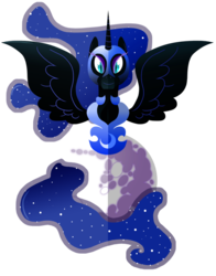 Size: 600x764 | Tagged: safe, artist:ii-art, nightmare moon, g4, female, mare in the moon, moon, solo, spread wings