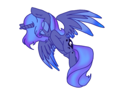 Size: 1024x768 | Tagged: safe, artist:scriptlesspony, princess luna, g4, eyes closed, female, s1 luna, simple background, solo, spread wings, transparent background