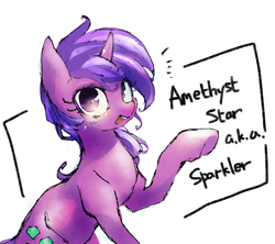 Size: 1280x1136 | Tagged: safe, artist:toki, amethyst star, sparkler, pony, unicorn, g4, female, looking at you, mare, solo