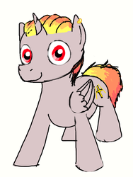Size: 454x604 | Tagged: safe, artist:pigs-dont-fly, oc, oc only, oc:penance, alicorn, pony, alicorn oc, cross, cutie mark, looking at you