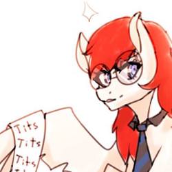 Size: 640x640 | Tagged: safe, oc, oc only, oc:bailey, pegasus, pony, colored, female, glasses, necktie, sketch, solo