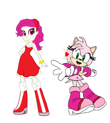 Size: 584x652 | Tagged: safe, artist:theinfinitypower487, oc, oc:heart magic, equestria girls, g4, amy rose, base used, clothes swap, crossover, quality, sonic the hedgehog (series)