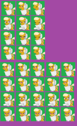 Size: 730x1182 | Tagged: safe, artist:herooftime1000, oc, oc only, oc:haute cuisine, earth pony, pony, octavia in the underworld's cello, bee sting, beekeeper, chubby, pixel art, sprite sheet