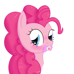 Size: 750x750 | Tagged: safe, artist:ricktin, pinkie pie, g4, blushing, pacifier