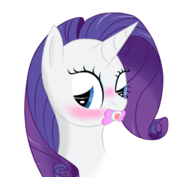 Size: 750x750 | Tagged: safe, artist:ricktin, rarity, g4, blushing, pacifier