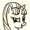 Size: 100x100 | Tagged: safe, artist:paking pie, starlight glimmer, g4, animated, female, frame by frame, gift art, monochrome, wink