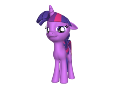 Size: 1200x900 | Tagged: safe, pony, unicorn, 3d, bedroom eyes, cute, female, floppy ears, grin, looking at you, mare, smirk, solo, three quarter view, twilight smirkle