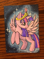 Size: 2448x3264 | Tagged: safe, artist:feilan, twilight sparkle, alicorn, pony, g4, artist trading card, female, high res, irl, mare, photo, solo, traditional art, twilight sparkle (alicorn)