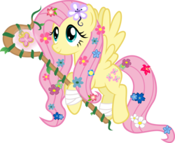 Size: 7674x6274 | Tagged: safe, artist:osipush, fluttershy, g4, absurd resolution, druid, fantasy class, female, flutterdruid, simple background, solo, staff, transparent background, vector