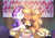 Size: 1400x990 | Tagged: safe, artist:bakki, applejack, rarity, oc, oc:brave wing, earth pony, pony, unicorn, g4, birthday, blushing, cake, candle, canon x oc, cheek kiss, kiss sandwich, kissing, shipping