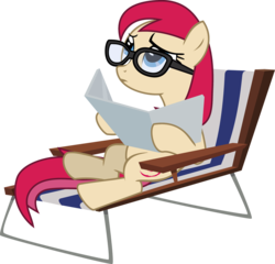 Size: 1000x961 | Tagged: safe, artist:mahaugher, artist:zee66, oc, oc only, earth pony, pony, g4, beach chair, chair, concerned, debian, female, glasses, linux, looking up, mare, simple background, sitting, solo, transparent background, vector