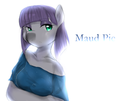 Size: 1280x1024 | Tagged: safe, artist:yanyao, maud pie, earth pony, anthro, g4, clothes, female, off shoulder, pixiv, solo