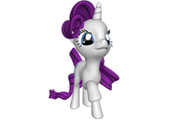 Size: 1200x900 | Tagged: safe, rarity, pony, unicorn, ponylumen, g4, 3d, bedroom eyes, female, head tilt, looking at you, mare, raised hoof, simple background, solo, transparent background