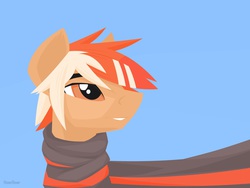 Size: 1280x960 | Tagged: safe, artist:hoverrover, oc, oc only, oc:glacier stripes, pegasus, pony, lineless, male, portrait, simple background, solo, stallion, teeth