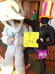 Size: 600x799 | Tagged: safe, artist:postitpony, derpy hooves, human, g4, everfree northwest, irl, irl human, photo, sticky note