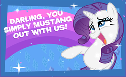 Size: 800x493 | Tagged: safe, rarity, g4, my little pony friendship celebration cutie mark magic, darling, female, pun, solo