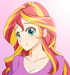 Size: 1280x1355 | Tagged: safe, artist:jonfawkes, sunset shimmer, human, g4, female, humanized, solo