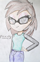 Size: 1536x2404 | Tagged: safe, artist:adammasterart, oc, oc only, oc:felicity, equestria girls, g4, drawing, equestria girls-ified, solo, traditional art