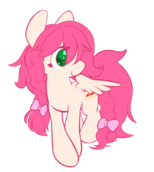 Size: 884x986 | Tagged: safe, artist:chop4, oc, oc only, pegasus, pony, braid, cute, hair bow, looking back, simple background, smiling, solo, spread wings, tail bow, transparent background, vector