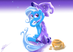 Size: 7016x4961 | Tagged: safe, artist:hananpacha, trixie, pony, unicorn, g4, absurd resolution, cookie, female, mare, solo