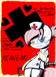 Size: 1606x2202 | Tagged: safe, artist:therandomjoyrider, nurse redheart, g4, crossover, nurse valentine, skullgirls