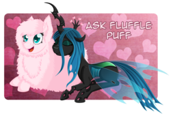 Size: 1234x838 | Tagged: safe, artist:iraincloud, queen chrysalis, oc, oc:fluffle puff, g4, canon x oc, female, lesbian, ship:chrysipuff, shipping