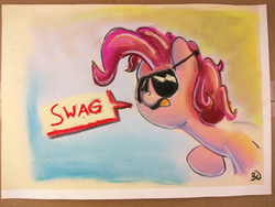Size: 4160x3120 | Tagged: safe, artist:bobdude0, pinkie pie, g4, female, solo, sunglasses, swag, traditional art