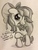 Size: 960x1280 | Tagged: safe, artist:bobdude0, roseluck, earth pony, pony, g4, bow, female, hair bow, mare, monochrome, solo, traditional art