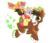 Size: 830x720 | Tagged: safe, artist:snowzahedghog, apple bloom, scootaloo, sweetie belle, trouble shoes, earth pony, pegasus, pony, unicorn, g4, adorabloom, clinging, cute, cutealoo, cutie mark crusaders, diasweetes, female, filly, fluffy, foal, happy, male, stallion, troublebetes, unshorn fetlocks