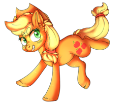 Size: 721x586 | Tagged: safe, artist:phewmonsuta, artist:tinttiyo, applejack, earth pony, pony, g4, applejack's hat, cowboy hat, cutie mark, female, hair tie, hat, mare, simple background, smiling, solo, transparent background