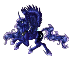 Size: 3264x2448 | Tagged: safe, artist:skaddy, princess luna, g4, female, high res, simple background, solo, spread wings, transparent background