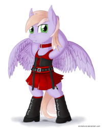 Size: 2000x2500 | Tagged: safe, artist:stinkehund, oc, oc only, oc:lavender, pegasus, pony, boots, clothes, collar, corset, crossdressing, dress, fluffy, high res, male, skirt, solo
