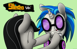 Size: 1942x1240 | Tagged: safe, artist:neitronik, dj pon-3, octavia melody, vinyl scratch, pony, g4, boop, duo