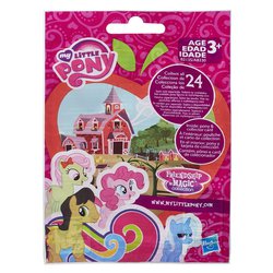 Size: 1500x1500 | Tagged: safe, florina tart, golden delicious, pinkie pie, trixie, pony, unicorn, g4, apple family member, blind bag, female, mare, package, toy