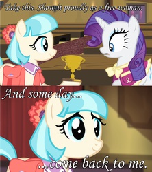 Size: 1273x1431 | Tagged: safe, coco pommel, rarity, g4, rarity takes manehattan, babylon 5, female, lesbian, londo mollari, modified quote, quote, ship:marshmallow coco, shipping, this will end in tears