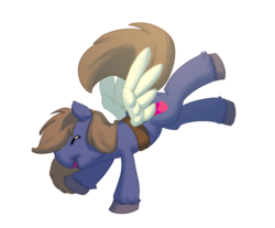 Size: 1280x1058 | Tagged: safe, artist:carnifex, oc, oc only, oc:beeskee, earth pony, pony, eyes closed, fake wings, flying, open mouth, simple background, smiling, solo, spread wings, transparent background
