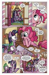 Size: 624x960 | Tagged: safe, artist:agnes garbowska, idw, official comic, pinkie pie, spike, twilight sparkle, alicorn, pony, friendship is magic #31, g4, my little pony: friendship is magic (idw), spoiler:comic, female, mare, pie, preview, twilight sparkle (alicorn)