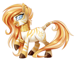 Size: 2547x2000 | Tagged: safe, artist:centchi, oc, oc only, oc:amara, zebra, blind, high res, jewelry