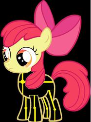 Size: 904x1208 | Tagged: safe, artist:marco444, apple bloom, g4, black background, clothes, cosplay, costume, crossover, disney, simple background, tron, tron legacy, uniform