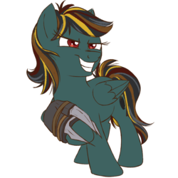 Size: 1500x1500 | Tagged: safe, artist:floots, oc, oc only, oc:cannonball, pegasus, pony, fallout equestria, metal claws, raider, solo