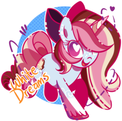 Size: 700x688 | Tagged: safe, artist:xwhitedreamsx, oc, oc only, oc:neigh-apolitan, bow, commission, hair bow, simple background, solo, transparent background