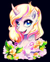 Size: 1900x2370 | Tagged: safe, artist:invidiata, oc, oc only, oc:color candy, flower, request, solo