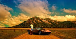 Size: 1358x700 | Tagged: safe, artist:nsdrift, applejack, equestria girls, g4, car, ford, ford gt