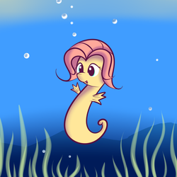 Size: 1000x1000 | Tagged: safe, artist:squiby-327, posey, sea pony, ask posey, g1, ask, female, solo, tumblr, underwater