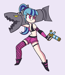 Size: 1480x1720 | Tagged: safe, artist:khuzang, sonata dusk, equestria girls, g4, badass, belly button, clothes, cosplay, female, jinx (league of legends), league of legends, midriff, solo
