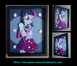Size: 1325x1132 | Tagged: safe, artist:the-paper-pony, twilight sparkle, equestria girls, g4, craft, duality, female, filly, filly twilight sparkle, irl, photo, shadowbox, solo, square crossover, twilight sparkle (alicorn)