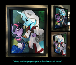 Size: 1325x1132 | Tagged: safe, artist:the-paper-pony, twilight sparkle, oc, g4, assassin's creed, canon x oc, craft, crossover, irl, photo, shadowbox, shipping